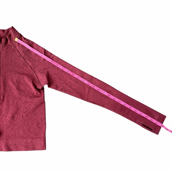 Lululemon Rest Less Cropped Half Zip Mulled Wine Herringbone Fade 2 - Picture 14 of 16